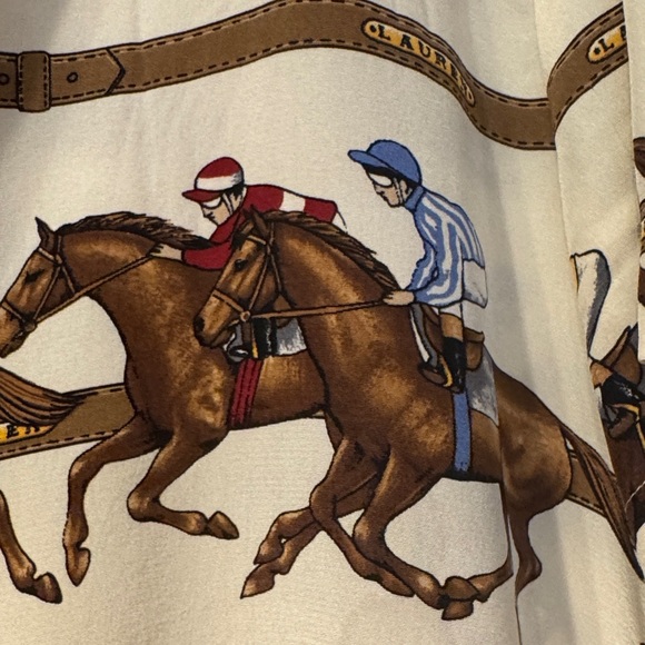 Lauren Equestrian Print Cream Shirt - Picture 3 of 8